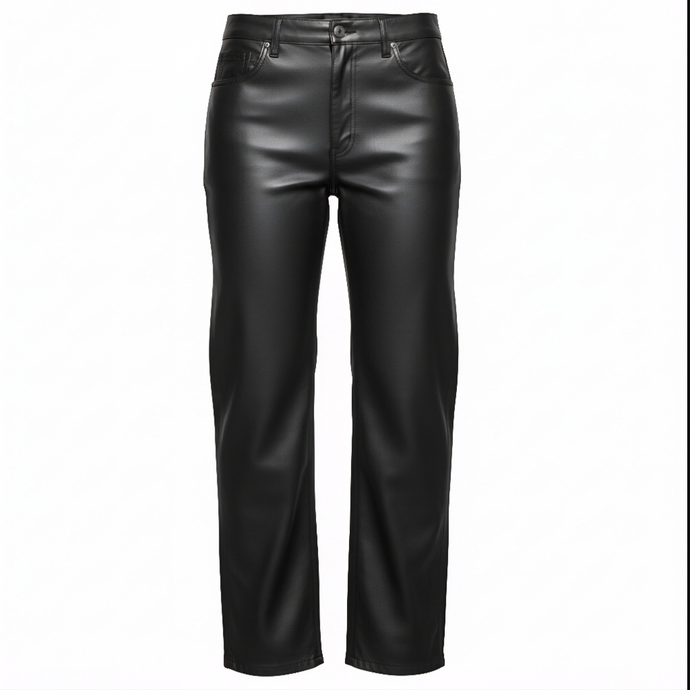 NWT VS2 Vakko Black Lamb Leather High Waist Pants Size 6 - Picture 4 of 16